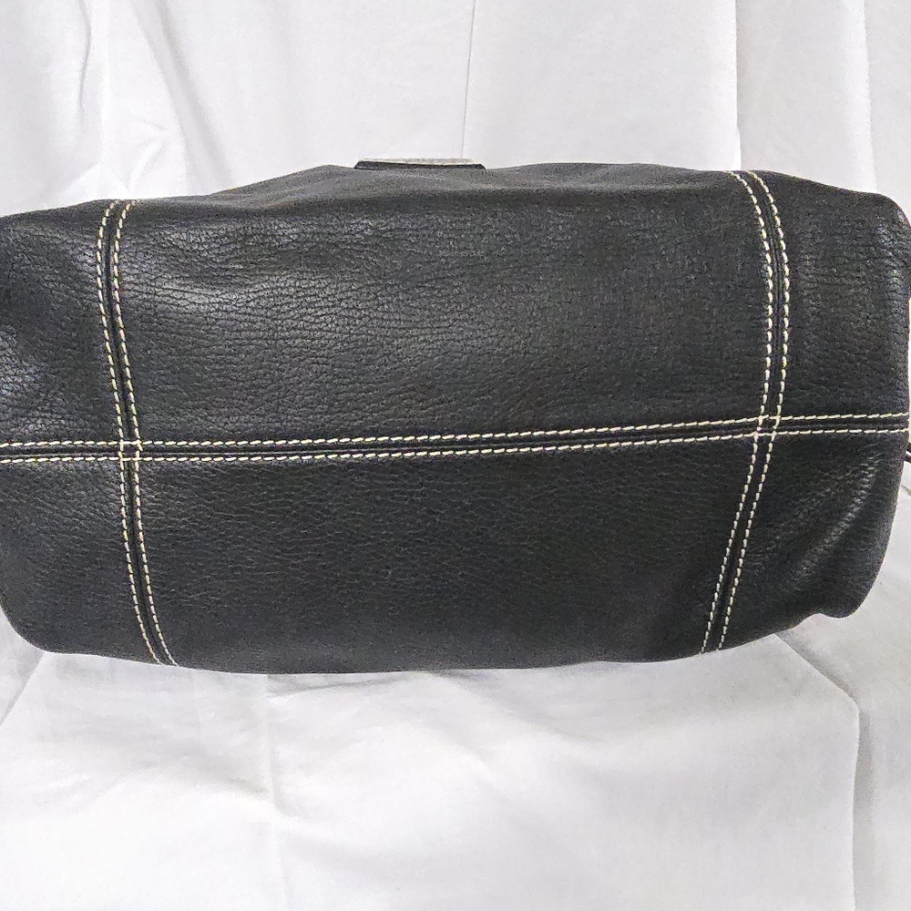 Dooney & Bourke Black Leather Drawstring Slouch Bag - Picture 5 of 10